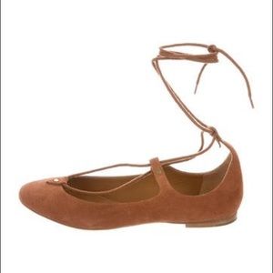 FINAL PRICE DROP Chloé lace-up suede ballet flats